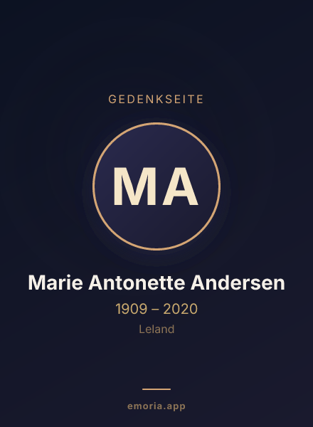 Gedenkportrait von Marie Antonette Andersen