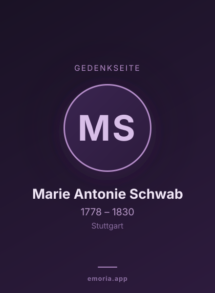 Gedenkportrait von Marie Antonie Schwab
