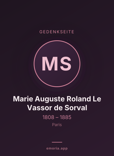 Gedenkportrait von Marie Auguste Roland Le Vassor de Sorval