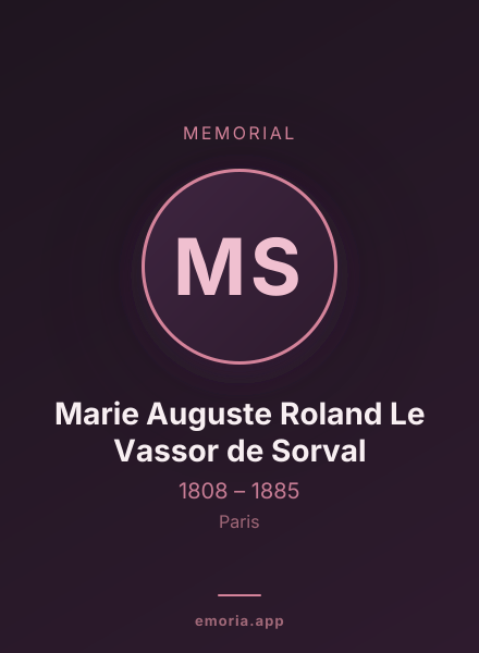 Memorial portrait of Marie Auguste Roland Le Vassor de Sorval