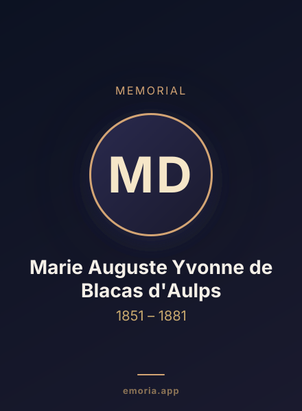 Memorial portrait of Marie Auguste Yvonne de Blacas d'Aulps