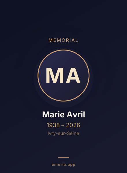 Memorial portrait of Marie Avril