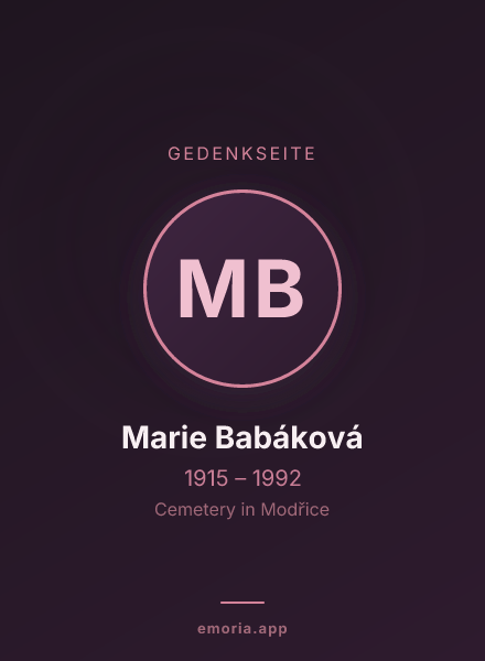 Gedenkportrait von Marie Babáková