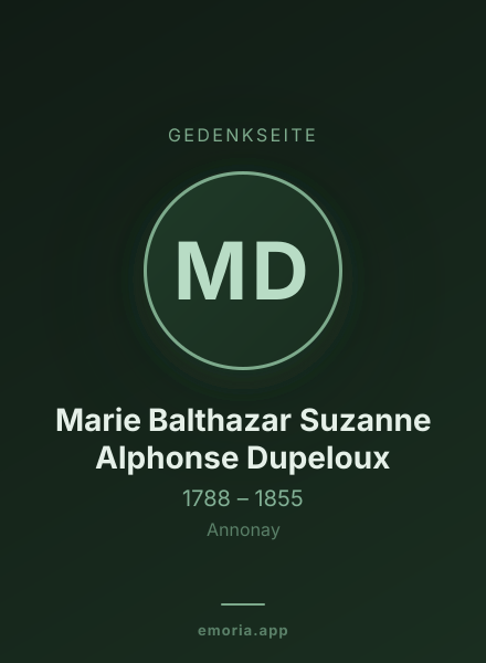 Gedenkportrait von Marie Balthazar Suzanne Alphonse Dupeloux