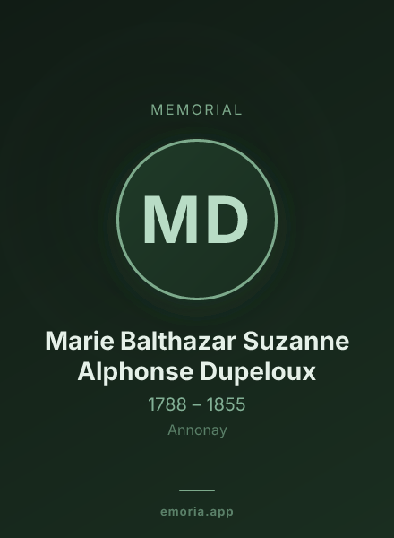 Memorial portrait of Marie Balthazar Suzanne Alphonse Dupeloux