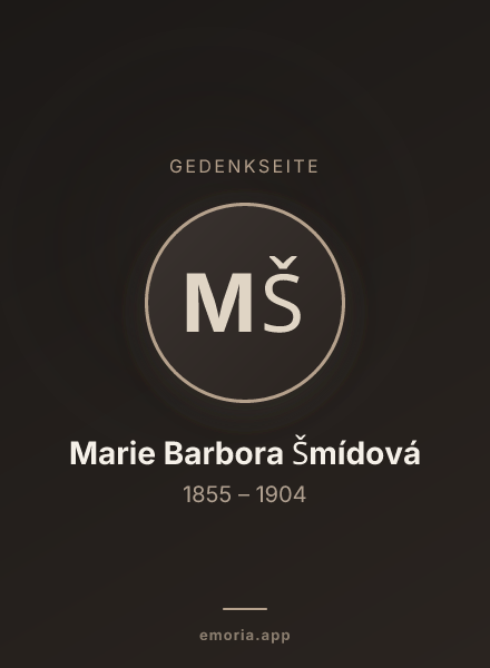 Gedenkportrait von Marie Barbora Šmídová