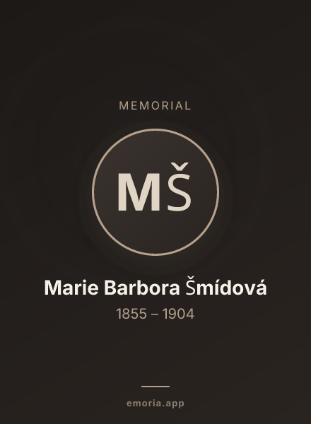 Memorial portrait of Marie Barbora Šmídová