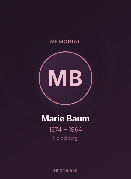 Memorial portrait of Marie Baum