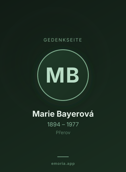 Gedenkportrait von Marie Bayerová