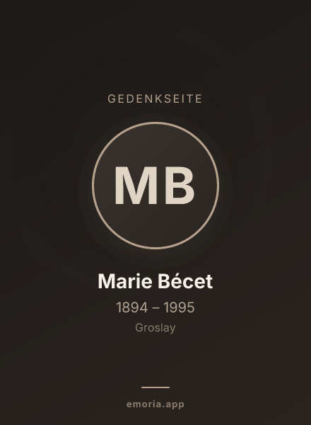 Gedenkportrait von Marie Bécet