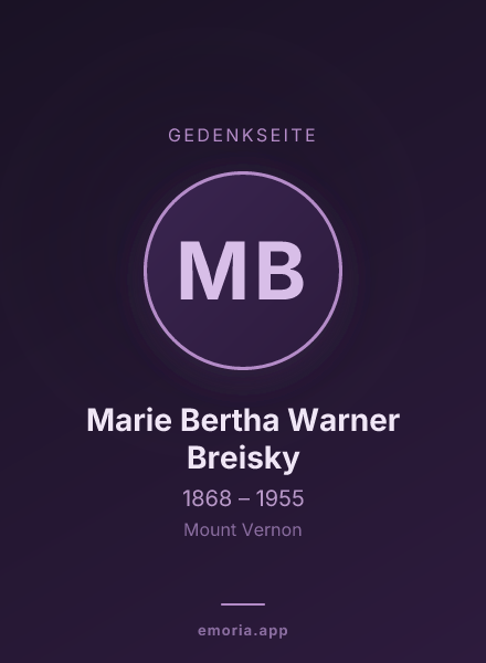 Gedenkportrait von Marie Bertha Warner Breisky