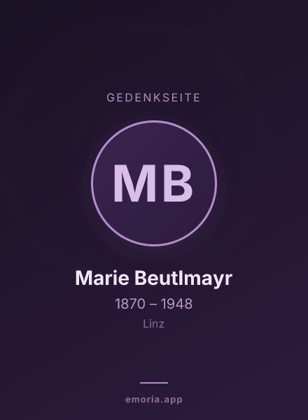 Gedenkportrait von Marie Beutlmayr