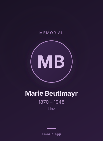 Memorial portrait of Marie Beutlmayr