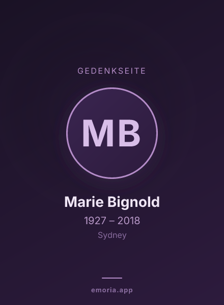 Gedenkportrait von Marie Bignold