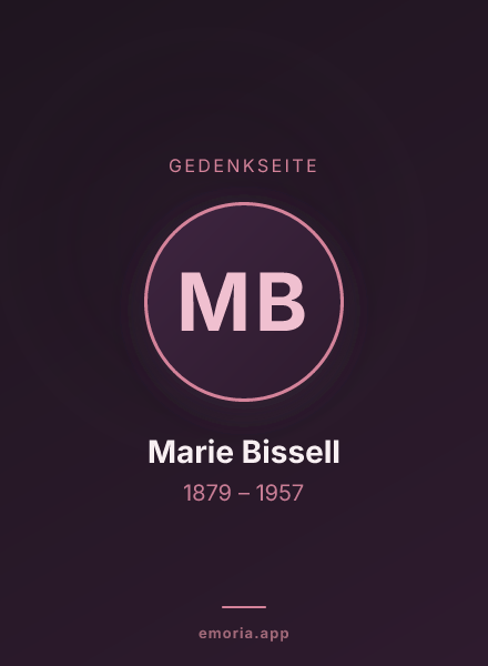 Gedenkportrait von Marie Bissell