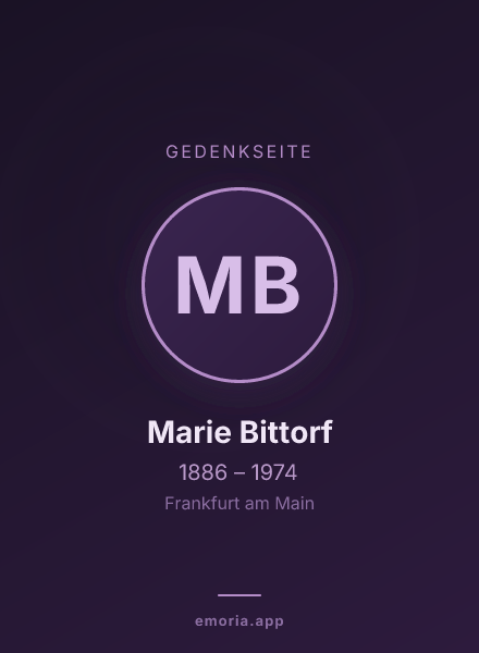 Gedenkportrait von Marie Bittorf