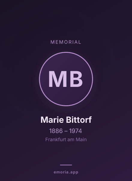 Memorial portrait of Marie Bittorf
