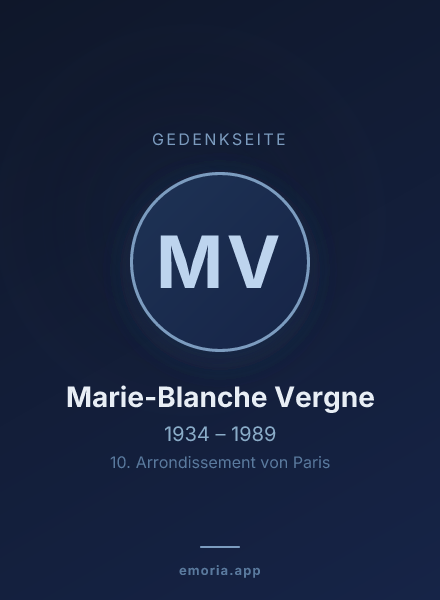 Gedenkportrait von Marie-Blanche Vergne