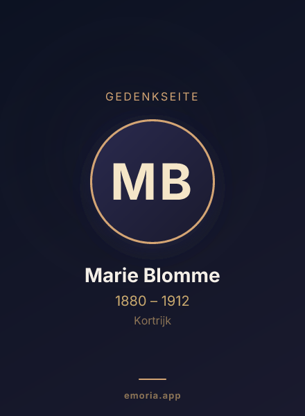 Gedenkportrait von Marie Blomme