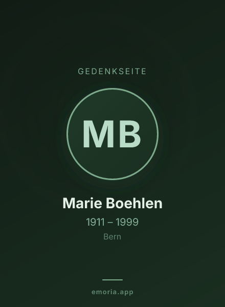 Gedenkportrait von Marie Boehlen