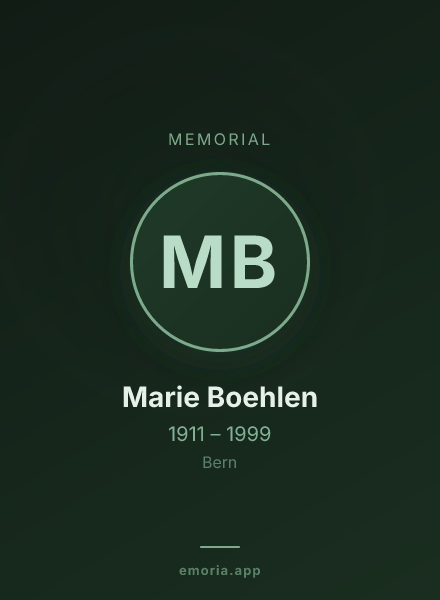 Memorial portrait of Marie Boehlen