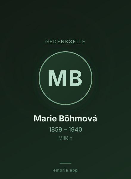 Gedenkportrait von Marie Böhmová