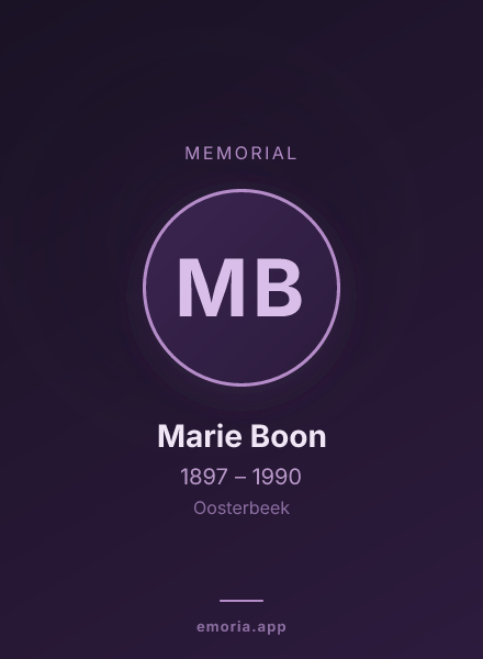Memorial portrait of Marie Boon