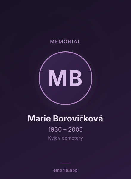 Memorial portrait of Marie Borovičková