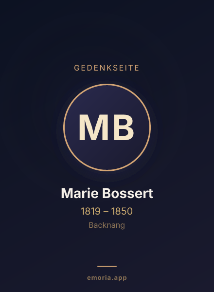 Gedenkportrait von Marie Bossert