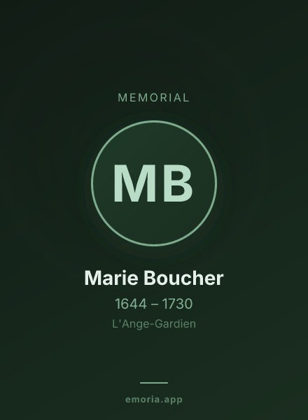 Memorial portrait of Marie Boucher