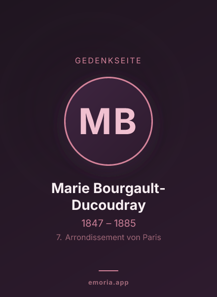 Gedenkportrait von Marie Bourgault-Ducoudray