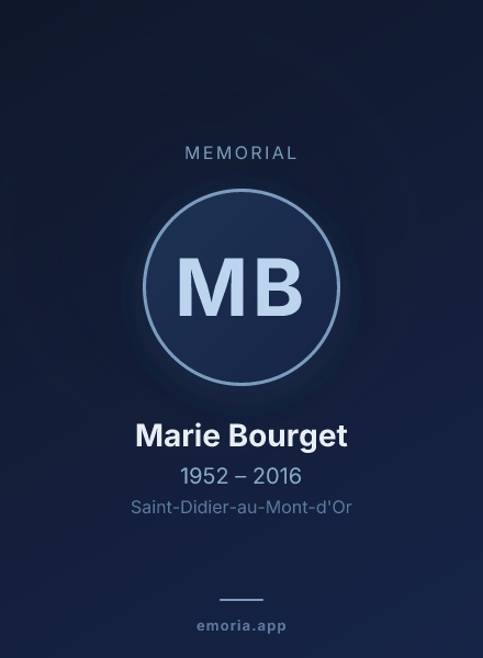 Memorial portrait of Marie Bourget