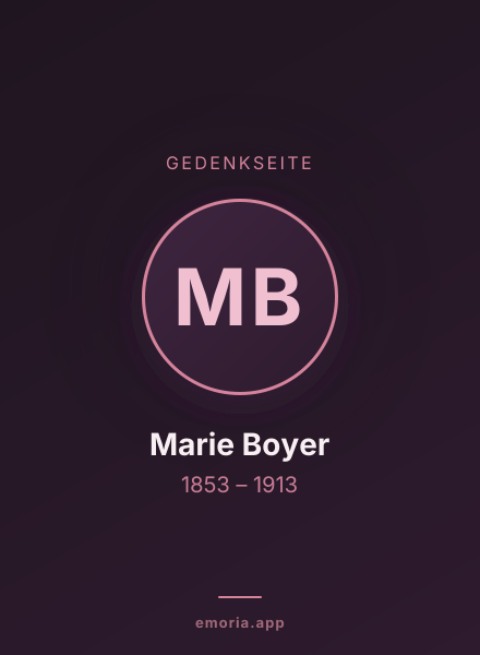 Gedenkportrait von Marie Boyer