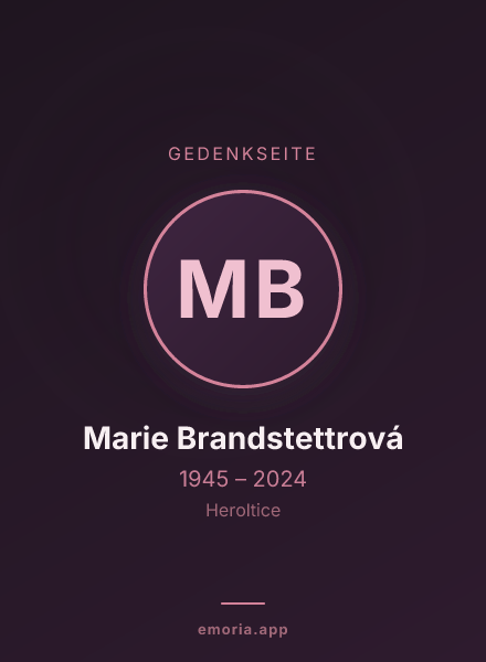 Gedenkportrait von Marie Brandstettrová