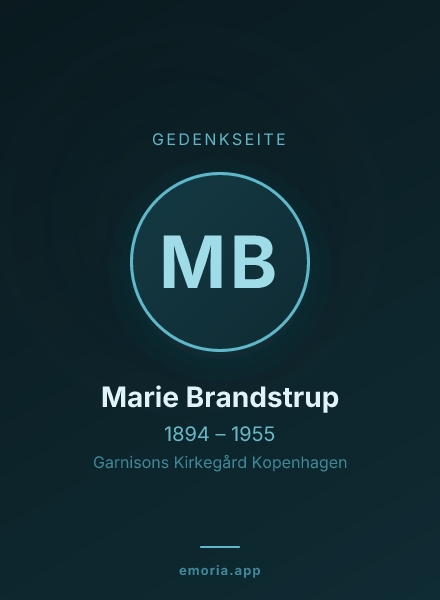 Gedenkportrait von Marie Brandstrup