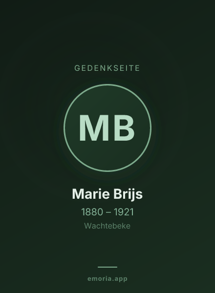 Gedenkportrait von Marie Brijs