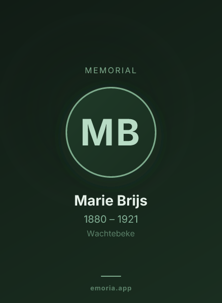 Memorial portrait of Marie Brijs