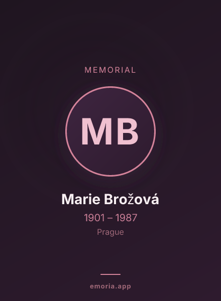 Memorial portrait of Marie Brožová