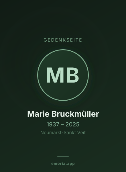 Gedenkportrait von Marie Bruckmüller
