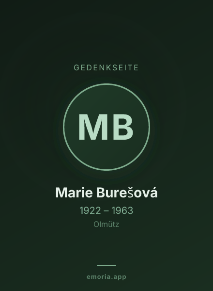 Gedenkportrait von Marie Burešová