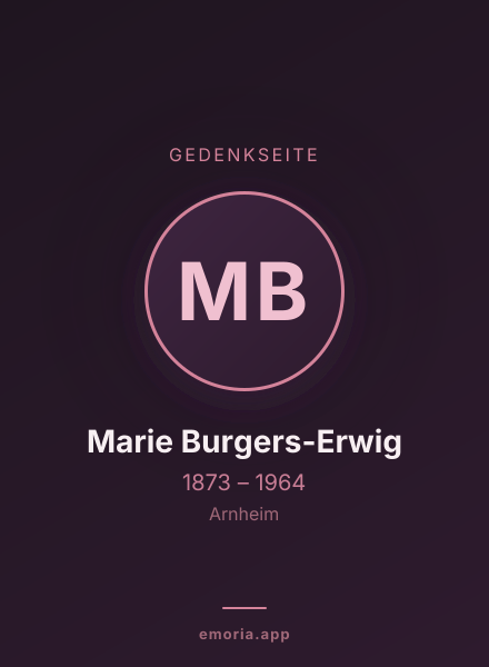 Gedenkportrait von Marie Burgers-Erwig