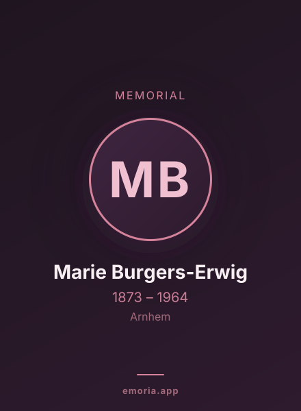 Memorial portrait of Marie Burgers-Erwig