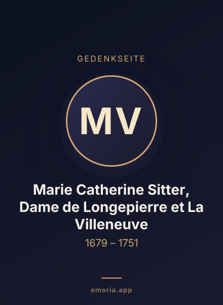 Gedenkportrait von Marie Catherine Sitter, Dame de Longepierre et La Villeneuve