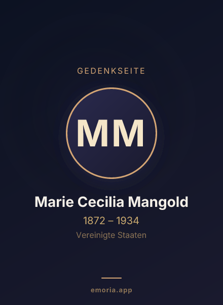 Gedenkportrait von Marie Cecilia Mangold