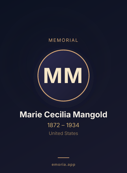 Memorial portrait of Marie Cecilia Mangold