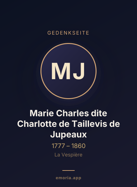 Gedenkportrait von Marie Charles dite Charlotte de Taillevis de Jupeaux