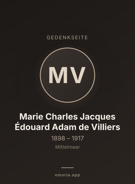 Gedenkportrait von Marie Charles Jacques Édouard Adam de Villiers