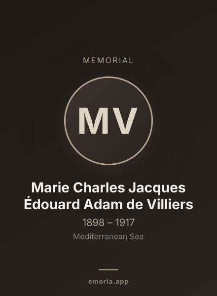 Memorial portrait of Marie Charles Jacques Édouard Adam de Villiers