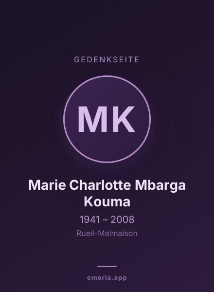 Gedenkportrait von Marie Charlotte Mbarga Kouma
