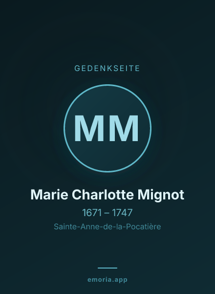 Gedenkportrait von Marie Charlotte Mignot